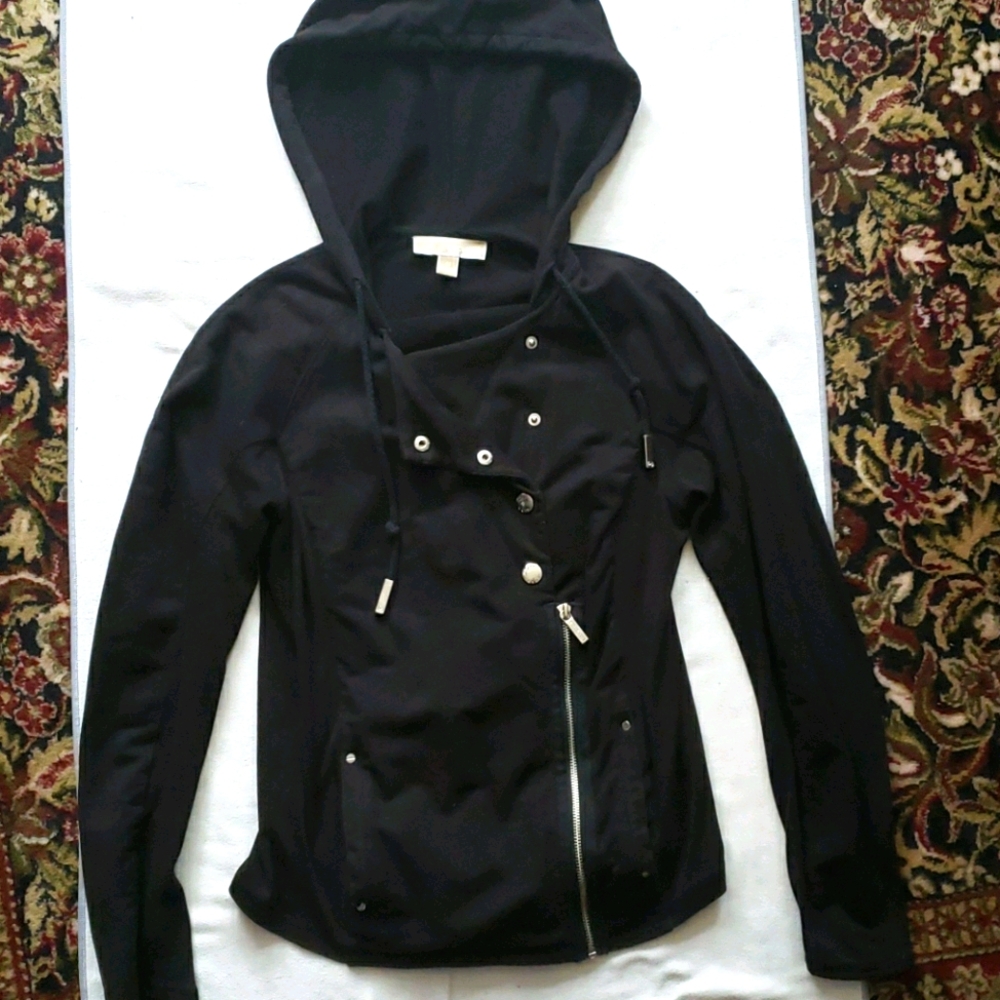 Michael Kors Asymmetrical zip up hooded sweatshirt
